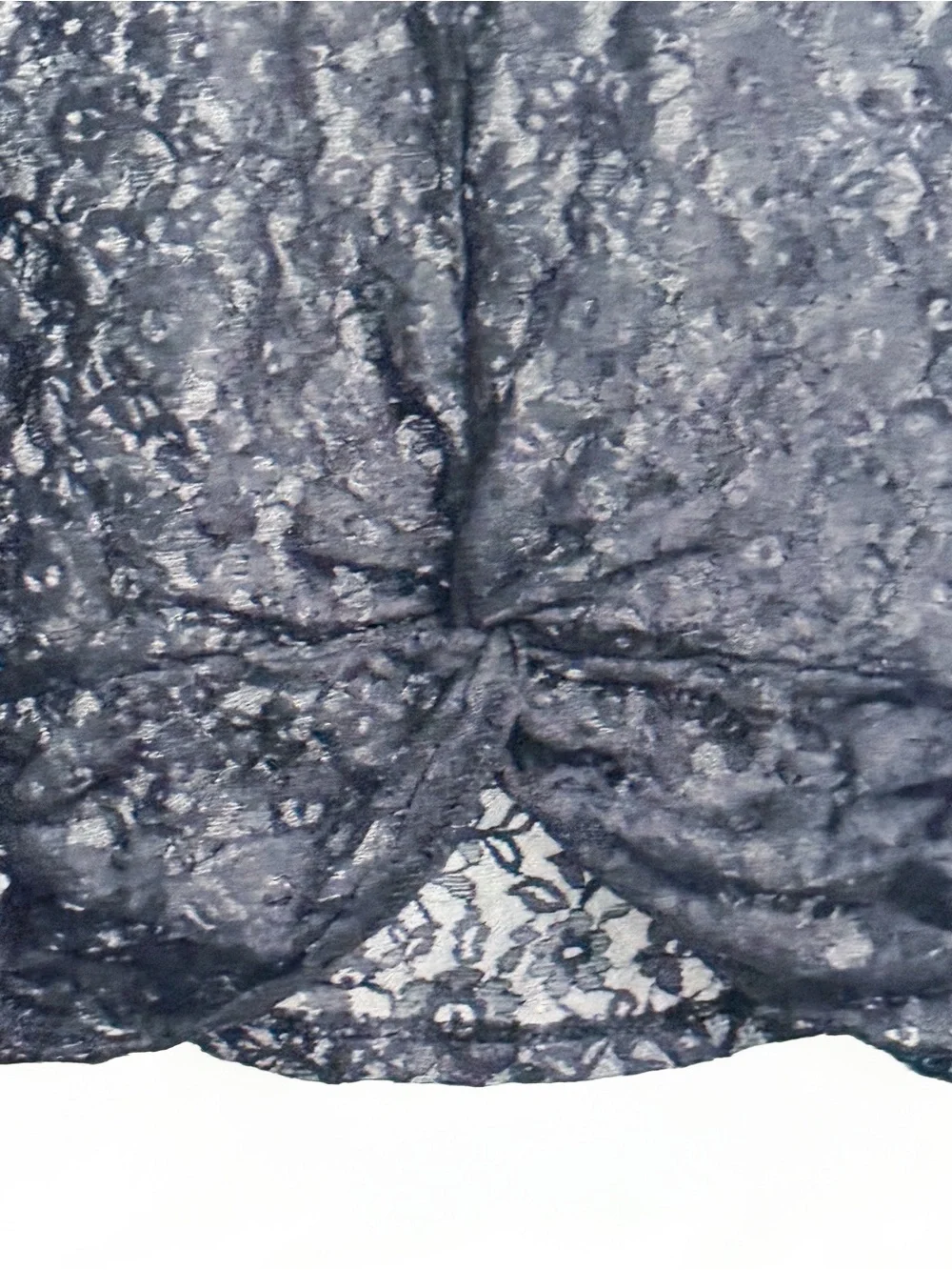 H&M Divided Black Floral Lace Twist Front Bell Sleeve Crop Top XS Goth